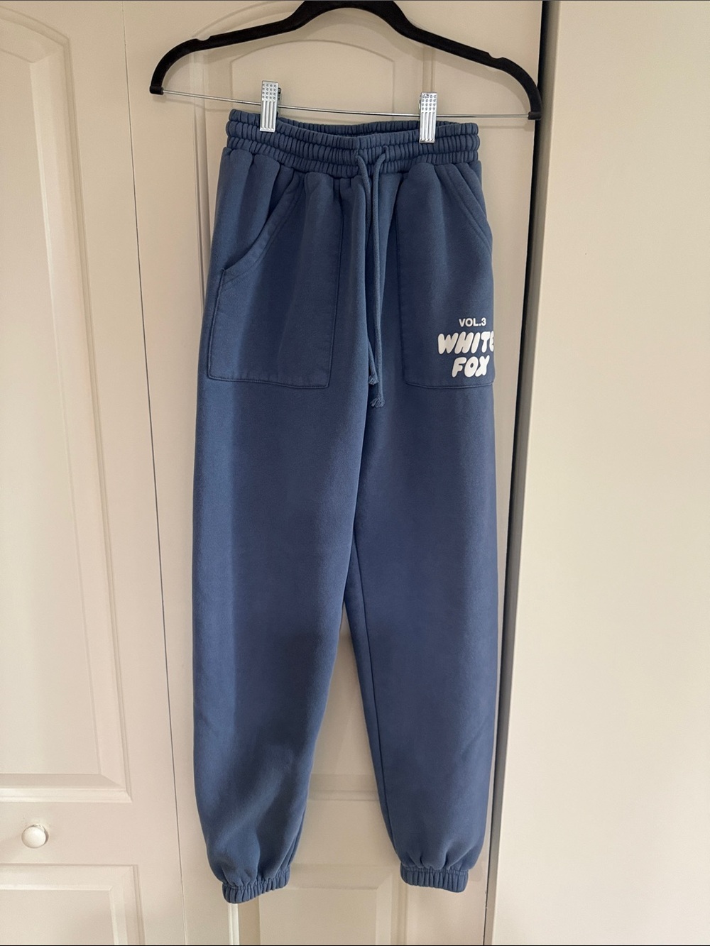 White Fox Blue Drawstring Jogger Pants